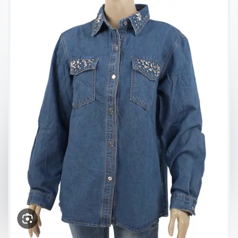 Embellished Denim Shirt